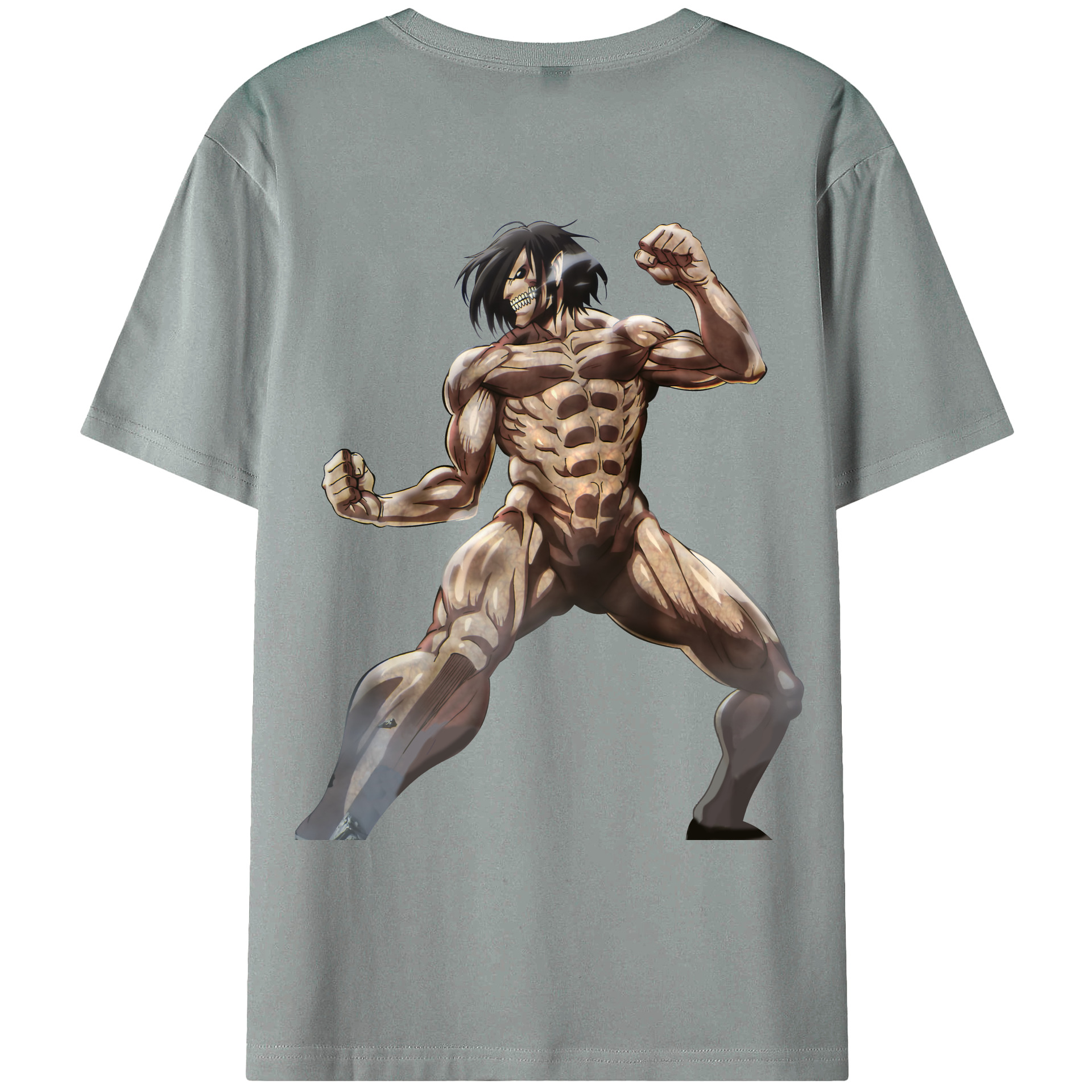 （画像用） 進撃の巨人 Attack on Titan 綿100％ メンズ半袖Tシャツ（バックプリント） 通気性